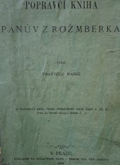 kniha Popravčí kniha pánův z Rožmberka, Královská společnost nauk 1878