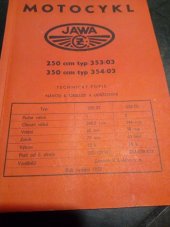 kniha Seznam náhradních součástí pro motocykl JAWA-ČZ 250 Typ 353/03, Závody 9. května 1957