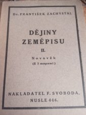 kniha Dějiny zeměpisu  Novověk , F. Svoboda 1924