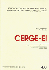 kniha Rent deregulation, tenure choice, and real estate price expectations, CERGE-EI 2011