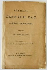 kniha Přehled českých dat v pořádku chronologickém, A. Storch syn 1895