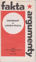 kniha Osobnost a lidská práva, Odd. propagandy a agitace ÚV KSČ 1987