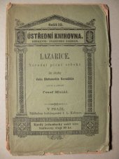 kniha Lazarice národní písně srbské, I.L. Kober 1882