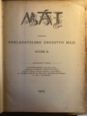 kniha Máj ročník III, Nakladatelské družstvo Máje 1905