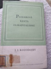 kniha Pozemková renta za kapitalismu, SNPL 1958