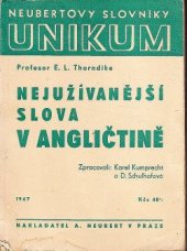 kniha Nejužívanější slova v angličtině (teachers's word book), Alois Neubert 1947