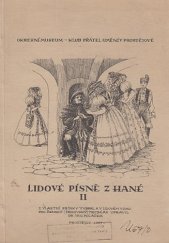 kniha Lidové písně z Hané II, Okresní museum - Klub přátel umění v Prostějově 1957