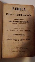 kniha Fabiola, čili, Církev v katakombách, Dědictví sv. Cyrilla a Methoděje 1857