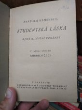 kniha Studentská láska, a jiné milostné románky, Českomoravské podniky tiskařské a vydavatelské 1928