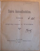 kniha Dcera komediantčina román, Politika 1897