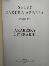 kniha Arabesky literární, B. Kočí 1926