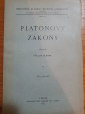 kniha Platonovy zákony část první, část druhá, Česká akademie věd a umění 1925