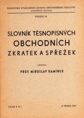 kniha Slovník těsnopisných obchodních zkratek a spřežek, Typus 1941