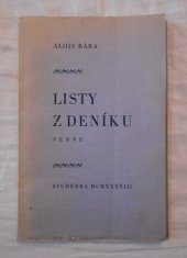 kniha Listy z deníku Verše, s.n. 1938