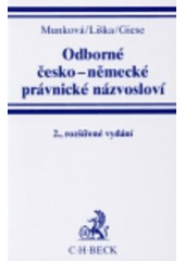 kniha Odborné česko-německé právnické názvosloví, C. H. Beck 1999