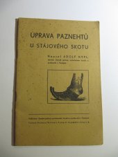 kniha Úprava paznehtů u stájového skotu, Zemská jednota společenstev kovářů a podkovářů v Čechách 1942