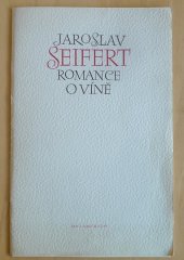 kniha Romance o víně [sbírka básní], Melantrich 1986