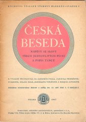 kniha Česká beseda Nápěvy se slovy všech jednotlivých písní a popis tanců, Komenium 1947