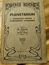 kniha Planetarium  Schematický rozvrh planetárních dynamismů, Nákladem vlastním  1900