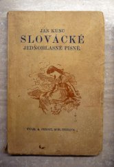 kniha Slovácké jednohlasné písně, A. Perout 1918