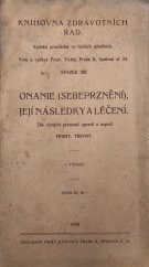 kniha Onanie (sebeprznění), její následky a léčení, Hydiko 1929