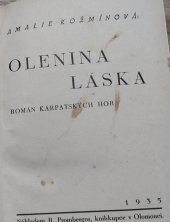 kniha Olenina láska román karpatských hor, R. Promberger 1935