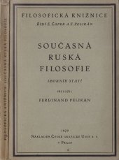 kniha Současná ruská filosofie sborník statí, Česká grafická Unie 1929