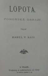 kniha Lopota podhorské obrazy, J. Otto 1895