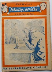 kniha Jak vrabečkové odměnili hodného dědečka a potrestali zlou ženu Dešťovka a čáp, V. Palán 1941