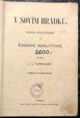 kniha V sovím hrádku román společenský, Alois Hynek 1905