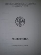 kniha Matematika, Mendelova zemědělská a lesnická univerzita 1997