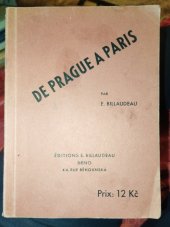 kniha De Prague a Paris, Éditions E. Billaudeau 1936