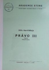 kniha Právo III Část II, - Pracovní právo - studijní text pro distanční vzdělávání., Sting 2006