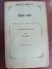 kniha Štědrý večer vánoční povídka, Jaroslav Pospíšil 1875