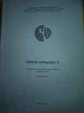 kniha Základy pedagogiky I., Slezská univerzita v Opavě 2012