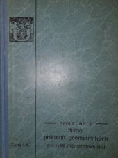 kniha Sbírka příkladů geometrických pro vyšší třídy středních škol, Česká grafická Unie 1911