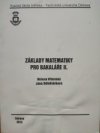 Základy matematiky pro bakaláře II.