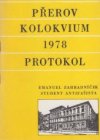 Protokol z kolokvia "Emanuel Zahradníček - student antifašista"