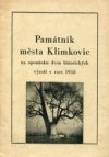 Památník města Klimkovic na upomínku dvou historických výročí v roce 1958