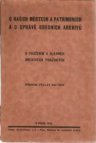 O našich městech a patrimoniích a o správě obecních archivů