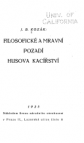 Filosofické a mravní pozadí Husova kacířství