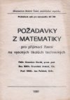 Požadavky z matematiky pro přijímací zkoušky na vysokých školách technických