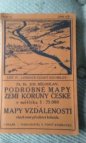 Podrobné mapy zemí koruny České v měřítku 1:75.000 a mapy vzdáleností všech míst při silnici ležících.