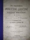 Fr. Palackého poslední loučení s rodnou Moravěnkou r. 1873