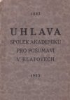 Pamětní spis Úhlavy, spolku akademiků pro Pošumaví v Klatovech