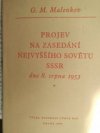 Projev na zasedání Nejvyššího sovětu SSSR dne 8. srpna 1953