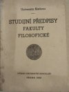 Studijní předpisy fakulty filosofické Karlovy university