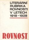 Literární rubrika Rovnosti v letech 1918-1928