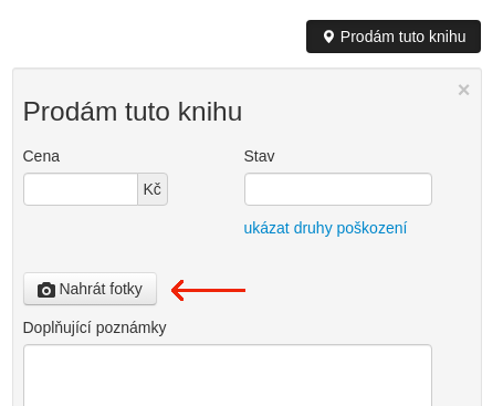 formulář pro nahrání fotek k inzerátům